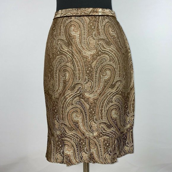 The Limited 8 Patterned Accented Hem Lined Skirt Acetate - Picture 2 of 12